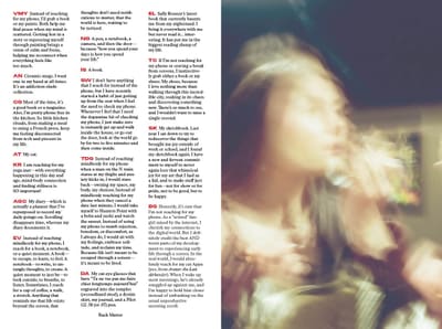 Short answers marked by red initials beside a motion-blurred photo of a person drinking
